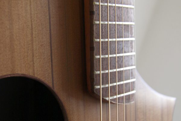 Cantilevered neck, montgomery guitars