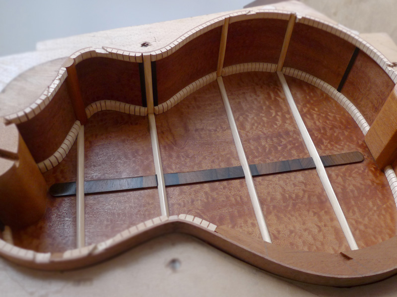 Spruce bracing, acoustic guitar, luthier